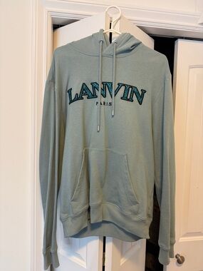 Lanvin Sage Green Logo Hoodie